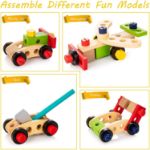 Tool Kit for Kids, Wooden Tool Box with 33pcs Wooden Tools, Building Toy Set