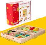 Tool Kit for Kids, Wooden Tool Box with 33pcs Wooden Tools, Building Toy Set