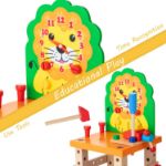  KIDWILL Wooden Building Set, Cute Lion Wooden Chair Models Construction Play Set with Nuts Bolts and Tools, Educational Building Toy