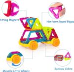 Magnetic Building Blocks for Kids, 184PCS Colorful Magnet Tiles with Multiple Shapes, Strong Magnets, 3D STEM Educational Toy