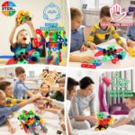 STEM Toy Building Kit, 152 PCS Building Blocks Educational Construction Set with Screwdriver, Storage Box, Creative Learning Toys