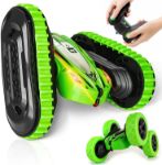 2-in-1 Remote Control Car, Rechargeable Remote Control Crawler for Kids Age 3+, 2 Types of Changeable Wheels, Double-Side 360° Flips, LED Headlights, Fast Stunt Toy Race Cars